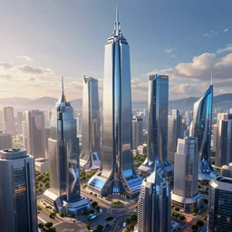 a wide shot of a futuristic city, digital artwork, 8K octane render