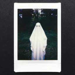 Ghost of Isabelle standing in the forest, Polaroid