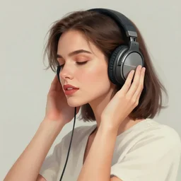 a beautiful woman listening to music by stefan threurer, digital art, trending on artstation