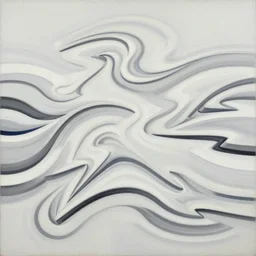 A modernist landscape painting. Wild energy patterns rippling in all directions. Curves, zig-zags. Organic. Mountains. Clouds. Vegetation. Rushing water. Waves. LSD.
