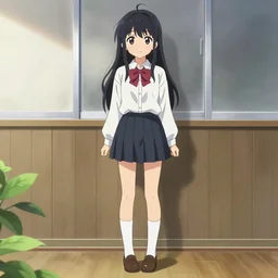 beautiful anime high - school girl, full body, 1 / 6 hasui kawase