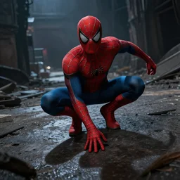 spiderman, an epic fantasy, dramatic lighting, cinematic,post apocalyptic, establishing shot, extremely high detail, photorealistic, cinematic lighting, by christopher nolan, shadow of the tomb rider