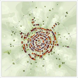medieval map of small town, Voronoi Voronoi Voronoi, houses and roads