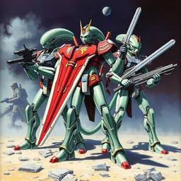 alien honor guard. art by walter velez ( 1 9 9 2 ). gunpla