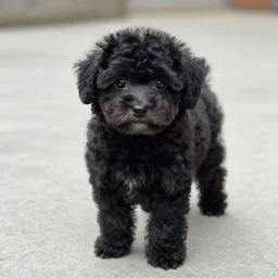 a black toy poodle puppy