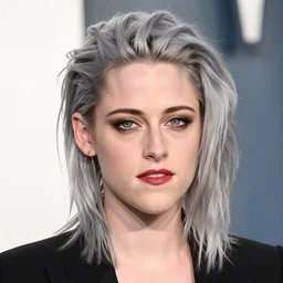 Kristen Stewart with silver hair