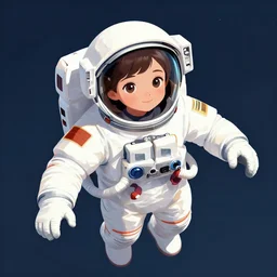 ( ( dither ) ) illustrated portrait of a young astronaut girl floating in space, colorful, ( ( mads berg ) ), christopher balaskas, detailed, dynamic pose, high contrast, dark tint, halftone shaded, anime poster shading, cute face by ilya kuvshinov, makoto shinkai, yoshinari yoh, kyoani, anime visual