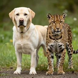 a hybrid between a yellow lab and a panther