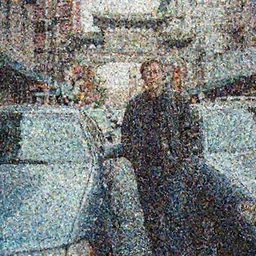 a photo by Gregory Crewdson of a man standing next to his car in the streets of downtown chinatown