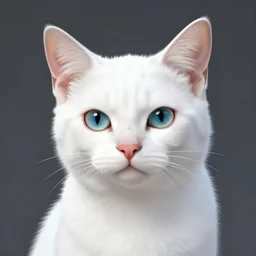 Head and shoulders portrait of a white anthro cat, digital art, ArtStation