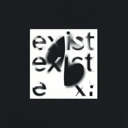 « abstract logo with word exist, exist, e, x, art, vector, minimalism »
