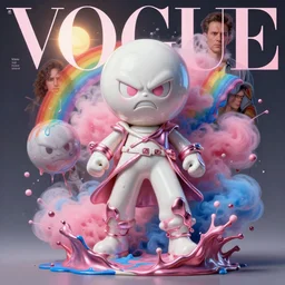 3 d, angry marble statue fashion model, splashes, liquid white and pink metal, pink and blue smoke, burst of rainbow, blue paint drip, sun, vogue cover style, poster art, high detail, intricate oil painting, multiple exposure, stanley kubrick mood, hyperrealism, 3 d, by tooth wu and wlop and beeple and greg rutkowski