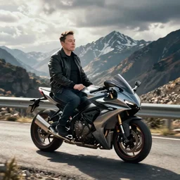 elon musk and jeff bezos on a motorcycle