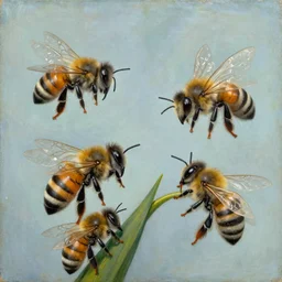 a surrealistic painting of bees by George Tooker