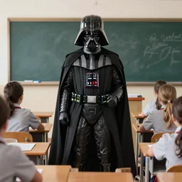 “Darth Vader in school, movie scene, ultra realistic, rendered with unreal 5 engine”