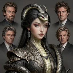 portrait of queen of snake, fantasy, intricate, elegant, highly detailed, digital painting, artstation, concept art, matte, sharp focus, illustration, art by aenaluck and roberto ferri and greg rutkowski, epic fantasy, digital painting