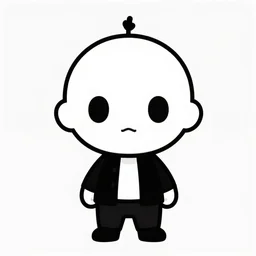 Chibi Pinhead, illustration, simple, clean lines, 4k