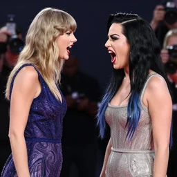 taylor swift and katy perry yelling at eachother