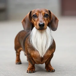 dachshund with a traditional chinese beard