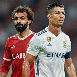 painting of mohamed salah and cristiano ronaldo, ahighly detailed, sharp, digital painting, illustration, art by greg rutkowski, yoji shinkawa, digital art, concept art, trending on artstation, 8 k