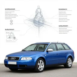 Denim Blue Audi A4 B6 Avant (2002), Scientific diagram