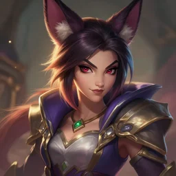 portrait Ahri from League of Legends, digital art by WLOP and Artgerm