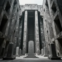 Tombs of the unkown underground temple, Shinji Kimura, Brutalism, Maximalism, Trending on Artstation, 4K wallpaper