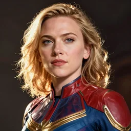 portrait of scarlett johansson as captain marvel by artgerm