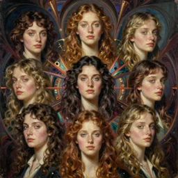 fantastic extraordinary beautiful women cutting reality through psychedelic demensions, mid shot, norman rockwell, tim hildebrandt, viktor safonkin, dariusz zawadzki, bruce pennington, larry elmore, intricate details, hyperrealistic oil painting on canvas, deep depth field