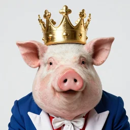 uncle sam with a pig face wearing a gold crown