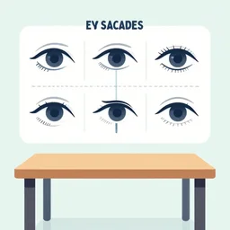 table 2, illustration of eye saccades, gaze detection, clean cel shaded, vector art. behance hd illustration