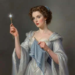 miss marple!!! as a sorceress, wielding a magic knitting needle in each hand, elegant intricate digital painting artstation concept art by mark brooks and brad kunkle extreme detailed