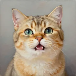 A painting of a cat by Ross Tran, by  Trending on Artstation, evokes feelings of joy