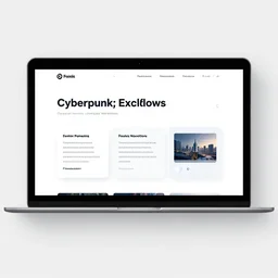 cyberpunk, excellent ux or managing complex workflows, website design, concept art