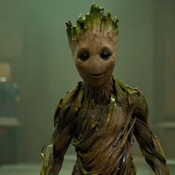 film still of Groot as the Joker in the new Joker film