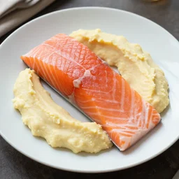 Mashed raw salmon