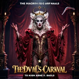 a poster for the musical the devil's carnival featuring god