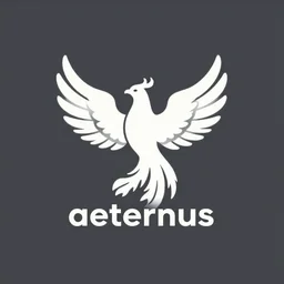 cool simplistic vector logo for a project called aeternus, original, creative, 8 k, phoenix