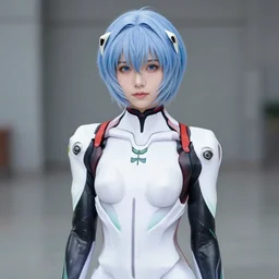 Cosplay photography of Anya Taylor Joy as Rei Ayanami from Neon Genesis Evangelion