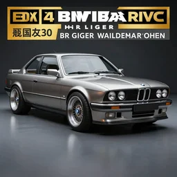 a photograph of a custom BMW E35 designed by HR Giger. photograph, 8k resolution, incredible detail, award winning photgraph, high resolution, octane render, redshift, Zeiss Lens
