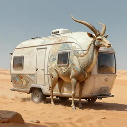 space caravan on an alien desert, intricate, elegant, highly detailed animal, digital painting, artstation, concept art, smooth, sharp focus, illustration, art by artgerm, bob eggleton, michael whelan, stephen hickman, richard corben, wayne barlowe, trending on artstation and greg rutkowski and alphonse mucha, 8 k