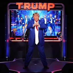 donald trump playing dance dance revolution - n 9