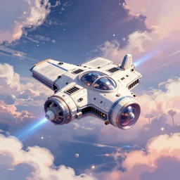 space ship in a dreamy style, digital art