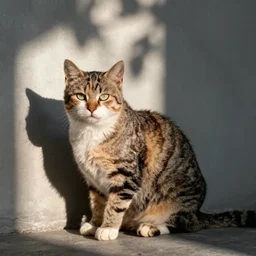 masanın uzerindeki bir kedi
