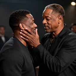 chris rock is seen face slapping will smith, shadow harsh lights, dramatic scene, hyper detailed, digital art, trending in artstation, cinematic lighting, studio quality, smooth render, unreal engine 5 rendered, octane rendered