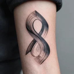 handpoke tattoo of a abstract shape, stick poke, lineart