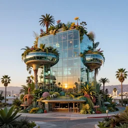 building by peter eisenman, made of glass landscape extraterrestial scumm bar morning sun retro junglepunk at dawn san andreas, archdaily, wallpaper, highly detailed, trending on artstation.