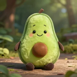 a photo of a smiling cute avocado plushie, real trending on instagram image, focal lens backdrop