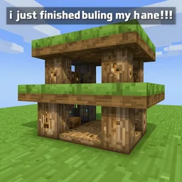 ' i just finished building my minecraft house!!!'screenshot, 4 k quality