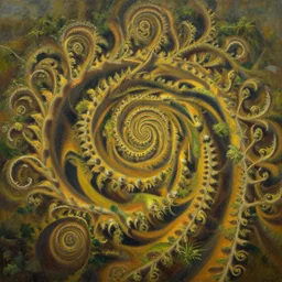 sri lankan landscape, fractal repeating patterns, volumetric lighting, volumetric shadows, realistic oil painting by tim hildebrandt,